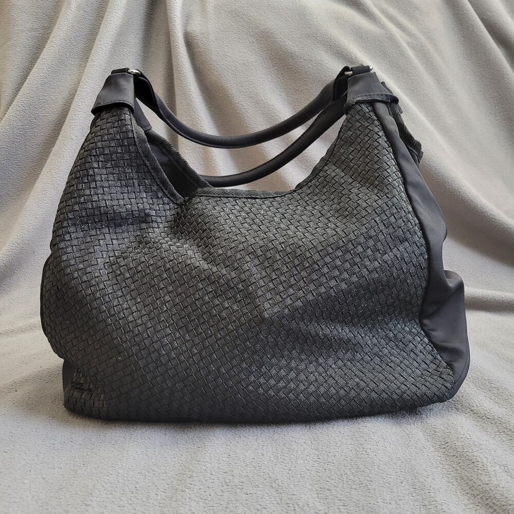 ZEE ALEXIS Purse Black Woven Boho Handbag Crossbody Strap Textured Tote Casual - Picture 2 of 14